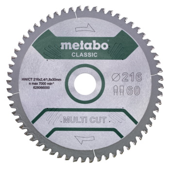Metabo list kružne testere Classic 216x30mm/60 zuba 628066000 Metabo list kružne testere Classic 216x30mm/60 zuba 628066000